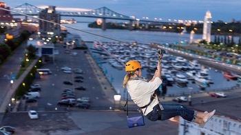 Combination Zipline and QuickJump Freefall Experience