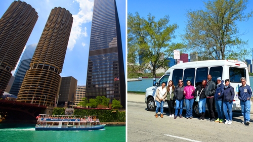 minibus sightseeing tour with chicago river architecture cruise minibus sightseeing tour with chicago river architecture cruise